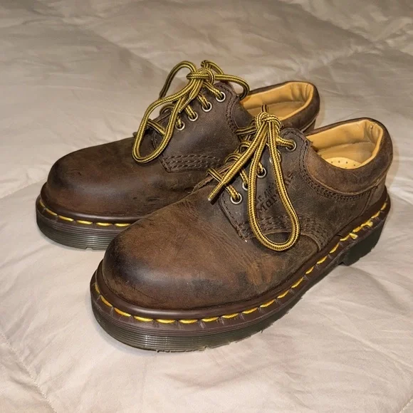 Dr. Martens Air Wair England Original Brown Leather Shoes Children Size 13 - Picture 5 of 8